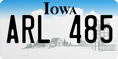 IA license plate ARL485