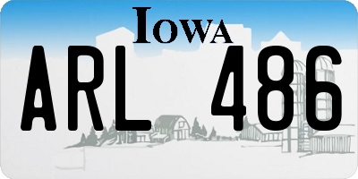 IA license plate ARL486