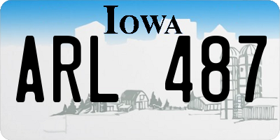 IA license plate ARL487