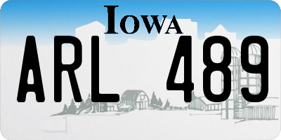 IA license plate ARL489