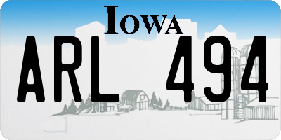 IA license plate ARL494