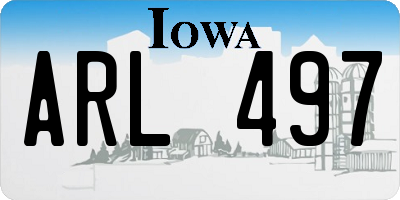 IA license plate ARL497