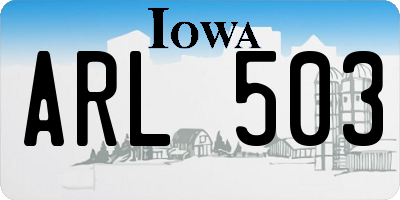 IA license plate ARL503