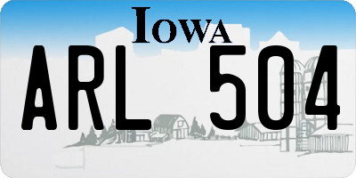 IA license plate ARL504