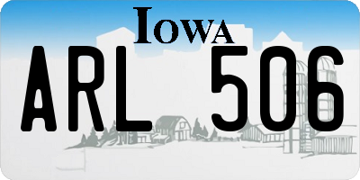 IA license plate ARL506