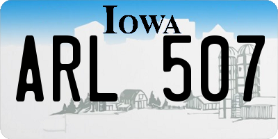 IA license plate ARL507