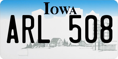 IA license plate ARL508