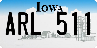 IA license plate ARL511