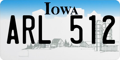 IA license plate ARL512
