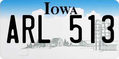 IA license plate ARL513