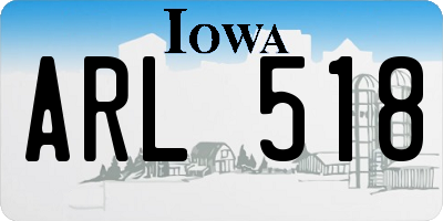 IA license plate ARL518