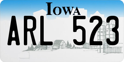 IA license plate ARL523
