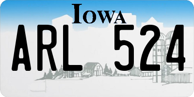 IA license plate ARL524