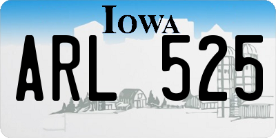 IA license plate ARL525