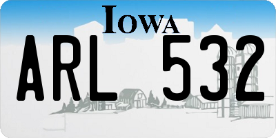 IA license plate ARL532