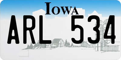IA license plate ARL534