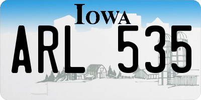 IA license plate ARL535