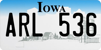 IA license plate ARL536