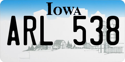 IA license plate ARL538