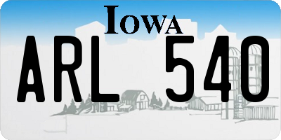 IA license plate ARL540