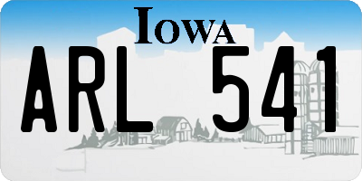 IA license plate ARL541
