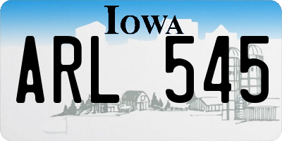 IA license plate ARL545