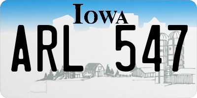 IA license plate ARL547