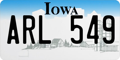 IA license plate ARL549