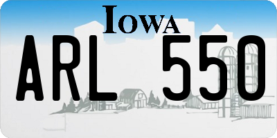 IA license plate ARL550