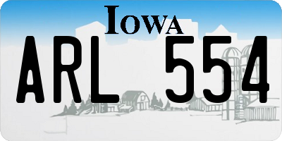 IA license plate ARL554