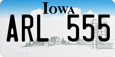 IA license plate ARL555