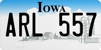 IA license plate ARL557