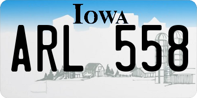 IA license plate ARL558