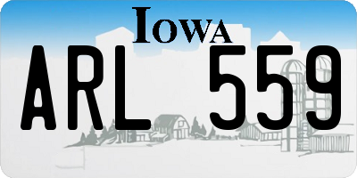 IA license plate ARL559