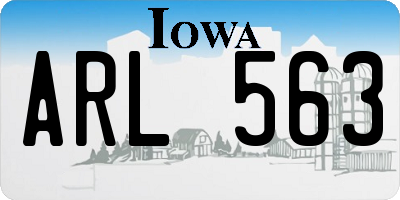 IA license plate ARL563