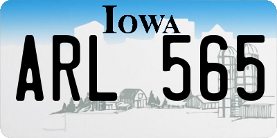 IA license plate ARL565