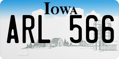 IA license plate ARL566