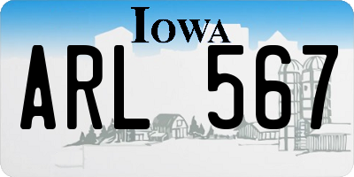 IA license plate ARL567