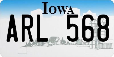 IA license plate ARL568