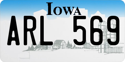 IA license plate ARL569