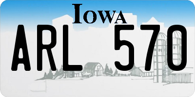 IA license plate ARL570