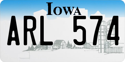 IA license plate ARL574