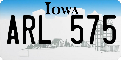 IA license plate ARL575