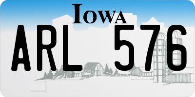 IA license plate ARL576