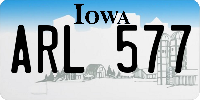 IA license plate ARL577