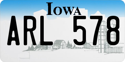 IA license plate ARL578