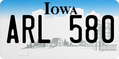 IA license plate ARL580