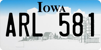 IA license plate ARL581