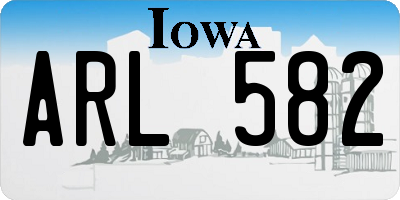 IA license plate ARL582