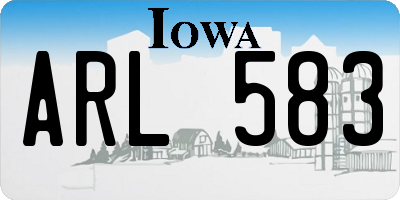IA license plate ARL583